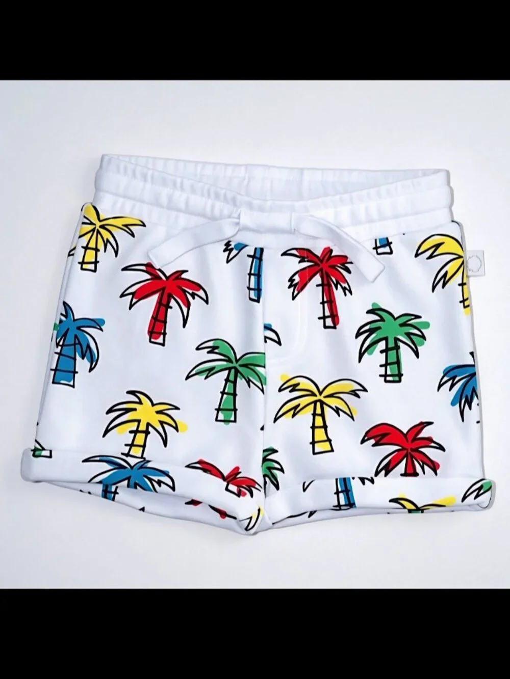 NWT Stella McCartney Kids Organic Cotton Doodly Palm Tree Shorts - Size 24M